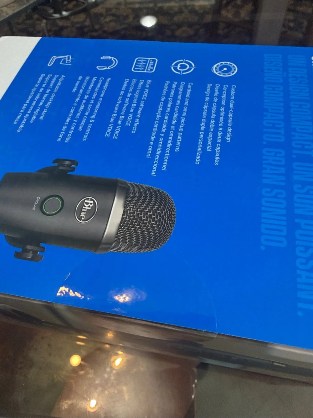 Logitech Blue Yeti Nano USB Microphone — Black with Blue and Green Accents- NIB